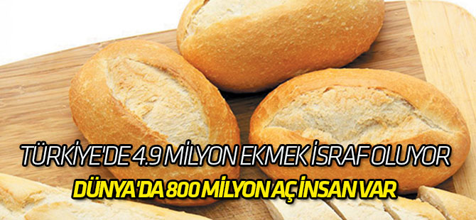 Türkiye'de 4.9 Milyon Ekmek İsraf Oluyor
