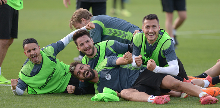 Konyaspor'da neşeli antrenman