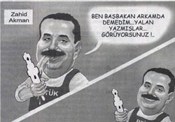 Zahid Akman Erdoğan'ın sırtında