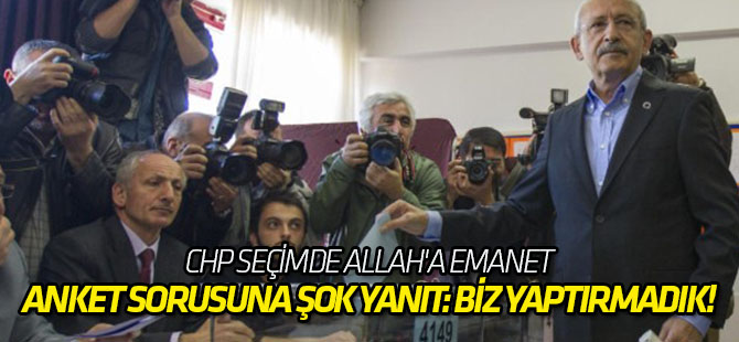 Anket sorusuna şok yanıt: Biz yaptırmadık!