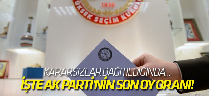 İşte AK Parti'nin son oy oranı!