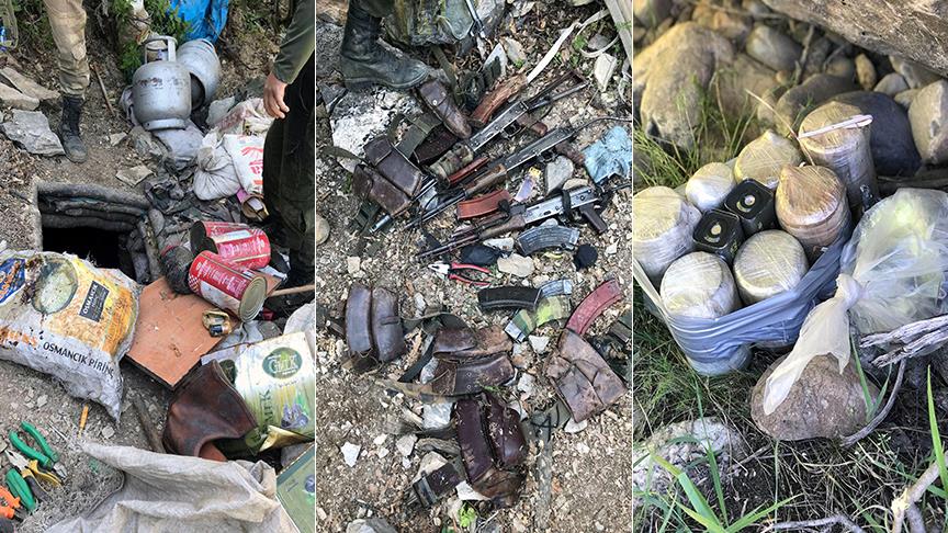 Tunceli'de terör örgütü PKK'ya ait 9 sığınak imha edildi