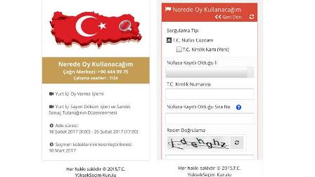 Seçmen sorgulama mobil uygulaması hizmette