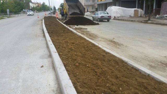 Necati Kalaycıoğlu Caddesinde Refüj Ve Peyzaj Çalışmaları