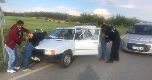 Konya’da hırsızlar polisten kaçamadı
