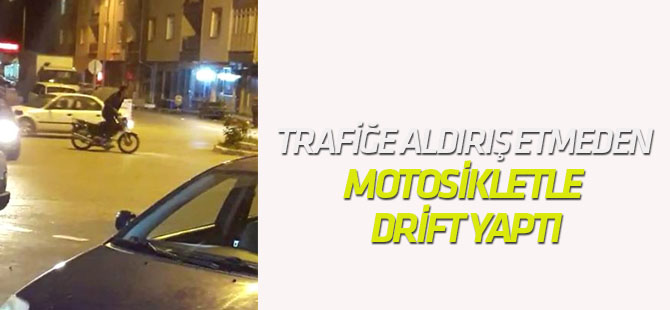 Trafiğe Aldırış Etmeden Motosikletle Drift Yaptı