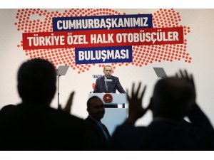 Erdoğan, özel halk otobüsçüleriyle buluştu