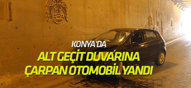 Konya'da Otomobil Alt Geçit Duvarına Çarptı: 2 Yaralı