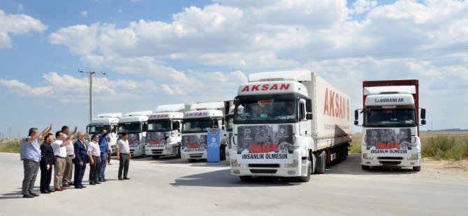 Konya'dan, Halep'e 7 tır un gönderildi