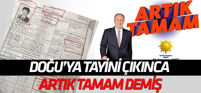 Muharrem İnce, Doğu'ya tayini çıkınca öğretmenlikten istifa etmiş