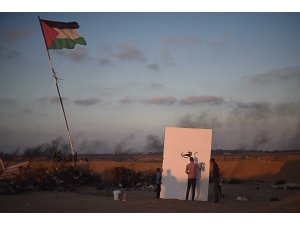 Gazzeli ressamın Erdoğan sevinci