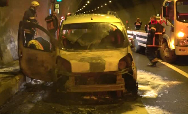 Yanan araç nedeniyle Bolu Dağı Tüneli 1 saat ulaşıma kapandı