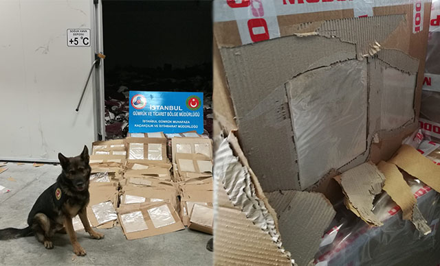 Tişört kolilerinden uyuşturucu çıktı