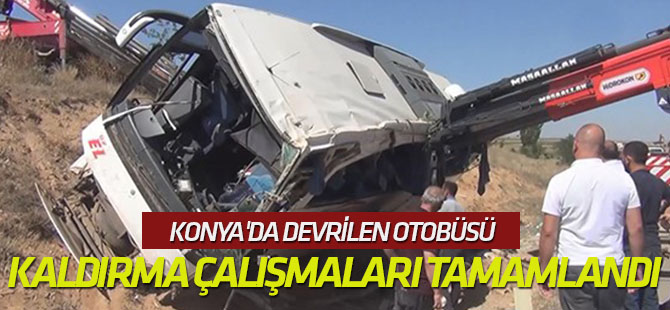Konya'daki otobüs kazasında enkaz kaldırma işlemi tamamlandı
