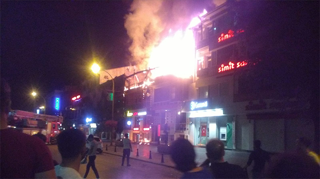 Konya'da iş yerinde yangın