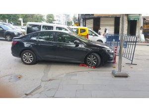 Park ederken dubaları ezdi