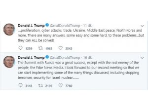 Trump: "Rusya’yla ikinci toplantımızı sabırsızlıkla bekliyorum’’