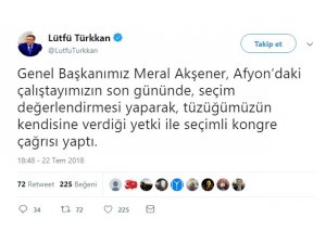Lütfü Türkkan’dan seçim açıklaması