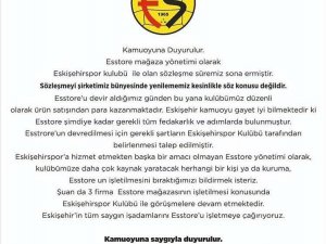 Esstore ile Eskişehirspor’un sözleşmesi sona erdi
