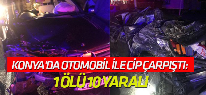 Otomobil ile cip çarpıştı: 1 ölü, 10 yaralı