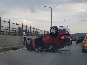 Takla atan otomobilden sağ çıktı