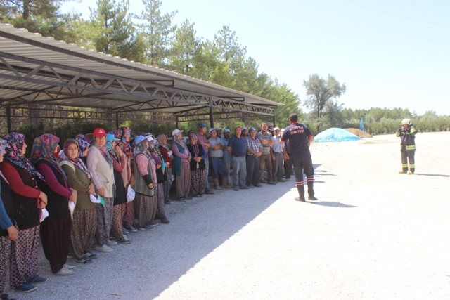 Erozyon sahasında yangın tatbikatı