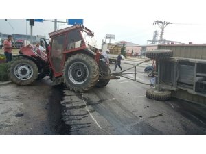 Amasya’da tır ile traktör çarpıştı: 2 yaralı
