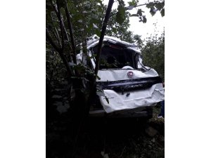 Ordu'da otomobil uçuruma yuvarlandı: 2 yaralı