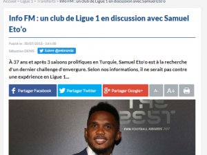 Eto'o Fransız takımıyla görüşüyor