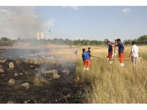 Tarihi mezarlık yangınına polis TOMA ile müdahale etti
