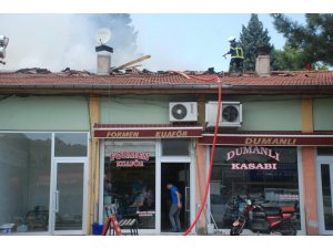 Yangına rağmen tıraş olmaya devam etti