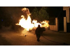 Önce kaza yaptı sonra cayır cayır yandı