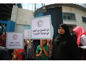 Gazze'de UNRWA protestosu
