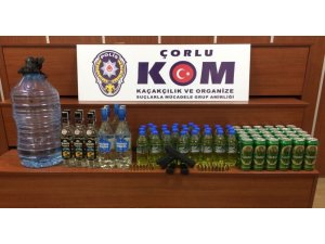 Çorlu’da kaçak içki ele geçirildi