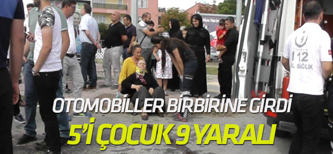 Konya'da İki Otomobil Çarpıştı: 9 Yaralı