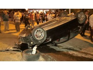 Takla atan otomobilin sürüklenme anı mobeseye yansıdı
