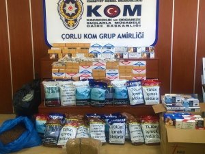 Tekirdağ’da kaçak tütün ve makaron operasyonu