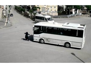 Vincin devrildiği kaza kamerada