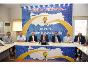 AK Parti Çorum İl Başkanı Mehmet Karadağ;