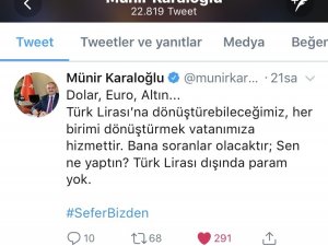 Antalya Valisinden TL’ye destek paylaşımı