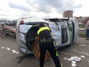 Samsun’da otomobil takla attı: 1 yaralı