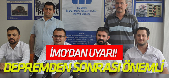 Depremden sonrası önemli