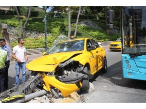 Şişli’de “UBER sıkıştırdı” iddiasıyla kaza yapan taksici alkolü çıktı