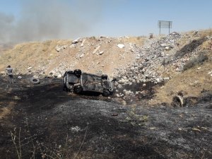 Kazada yanan otomobilde yaralanan şahıs hayatını kaybetti
