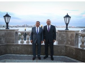 Dışişleri Bakanı Çavuşoğlu, Tataristan Cumhurbaşkanı Minnihanov ile görüştü