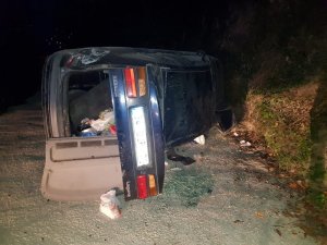 Gümüşhane’de yayladan dönen otomobil takla attı: 7 yaralı