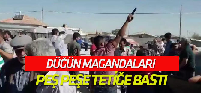 Düğün magandaları çocuklara aldırış etmeden peş peşe tetiğe bastı
