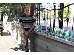 Emekli işçinin resim sergisi