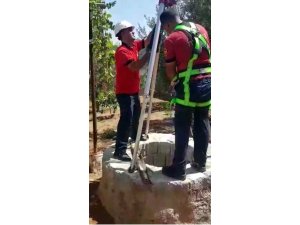 Kilis’te kuyuya düşen yavru kedi kurtarıldı