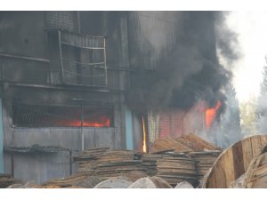 Denizli’de depoda çıkan yangın devam ediyor